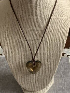 S.warovski Brown Large Crystal Heart Necklace